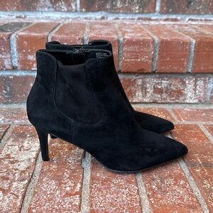Alfani Jacklynne Leather Pointed Toe Booties Black Women's Size 6.5